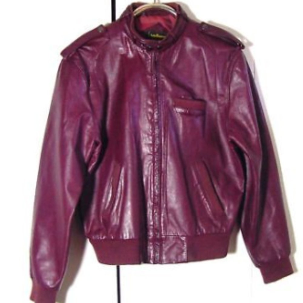 Vtg Burgandy Andhurst Cafe Leather Jacket Moto Jacket Sz 40 /M